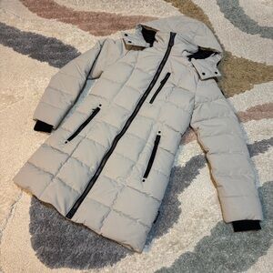 Noize Hannah Mid Length Parka in “Snow” size XS